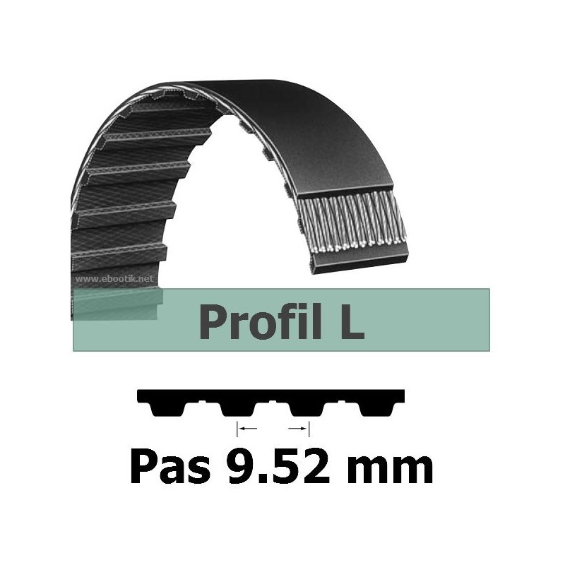 COURROIE DENTEE 124L100 PAS 9.52 mm / LARGEUR 25.4 mm COURROIE DENTEE 124L100 PAS 9.52 mm / LARGEUR 25.4 mm