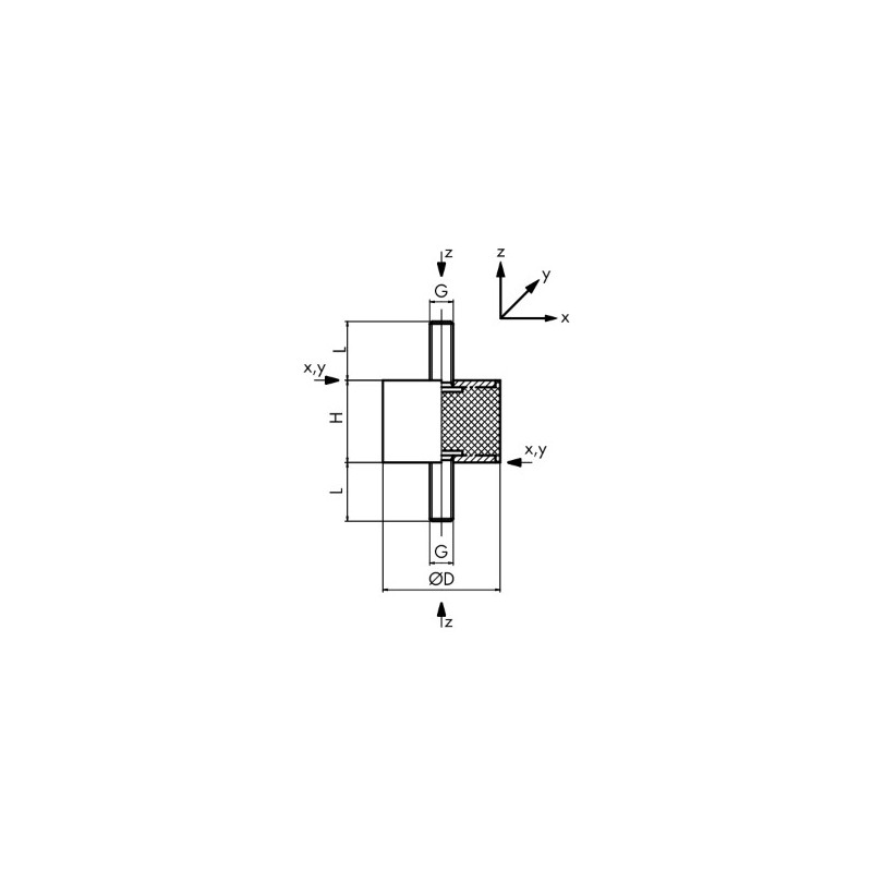PLOT MALE/MALE 25x10 M6 PLOT MALE/MALE 25x10 M6