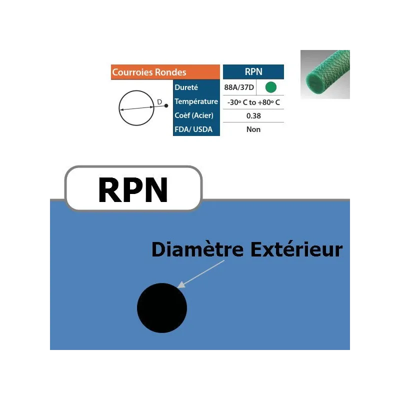 Courroie ronde RPN 12 mm